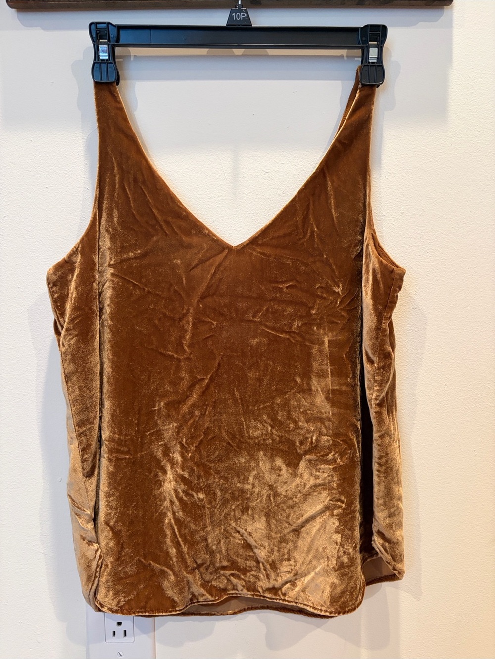 LOFT Velvet V-Neck Camisole in Bronze